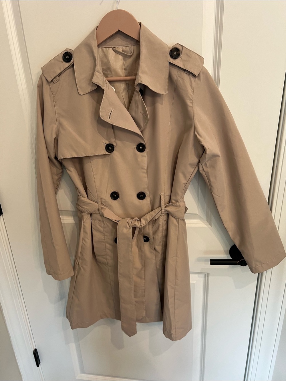 Lightweight Tan Raincoat Lined & Cute-size S but fits M too